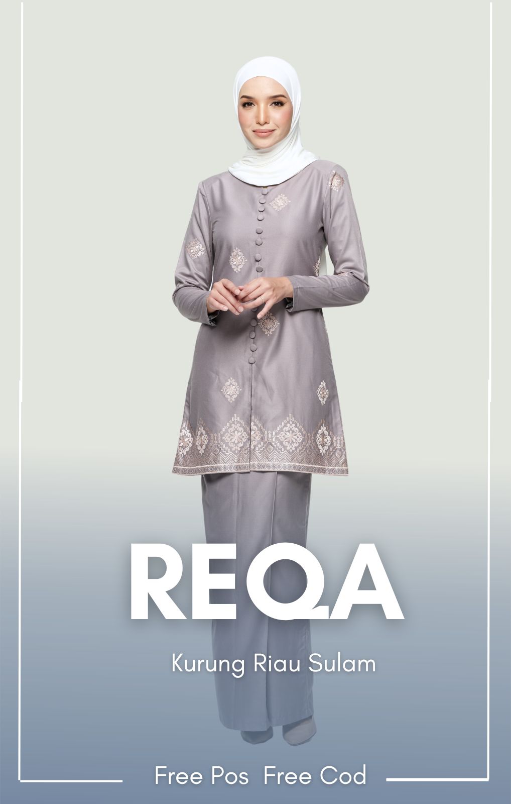 Reqa | Kurung Riau Sulam Front Cut