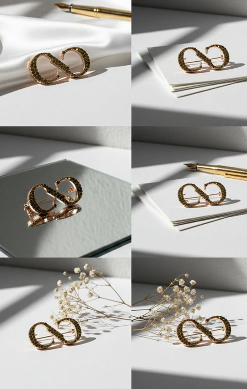 CNC BROOCH GOLD DIAMOND