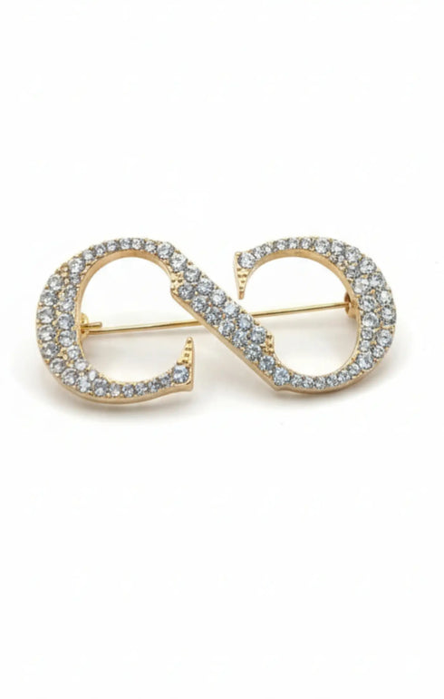 CNC BROOCH SILVER DIAMOND