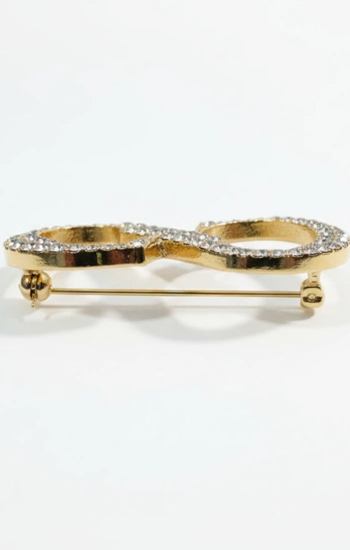 CNC BROOCH SILVER DIAMOND