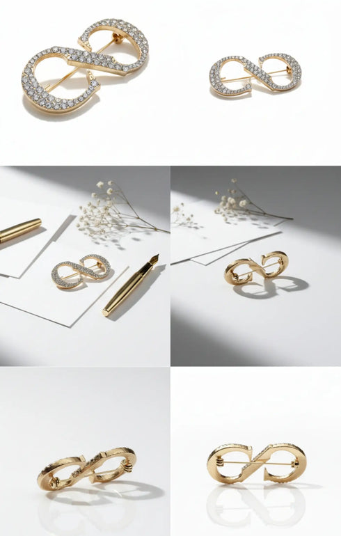 CNC BROOCH SILVER DIAMOND