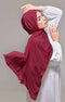 Shawl Plain Maroon side view highlighting flowing edge and generous width
