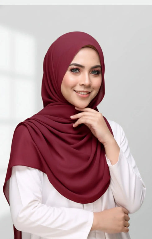 INSTANT SHAWL RANIA SEMINIT | MAROON