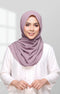 Semi Instant Shawl Plain Smokey Purple front drape view showing full length and premium Korean chiffon