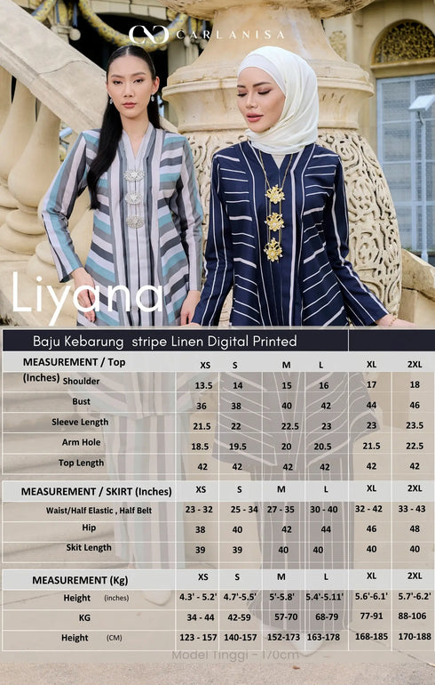 LIYANA KEBARUNG LINEN | NAVY BLUE STRIPE D3-2