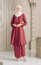 Front view Luna 3.0 Kebarung Linen Maroon showing classic kebarung design and fit