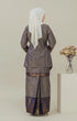 Back view C Luxe Kurung Kedah Navy Blue showing back zip and two layer skirt detail
