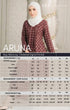Size chart Aruna Kebarung Linen Ash Blue Check D4-6 showing available sizes XS S M L XL 2XL