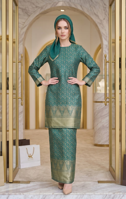 MYRA KURUNG MODEN | TEAL GREEN
