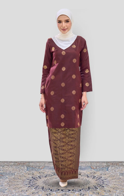 ARDINA KURUNG MODEN | MAROON GOLD