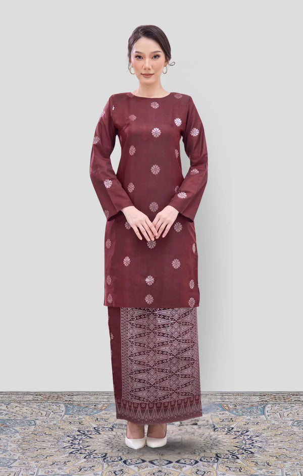 ARDINA KURUNG MODEN | MAROON SILVER