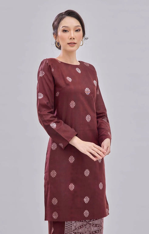 ARDINA KURUNG MODEN | MAROON SILVER