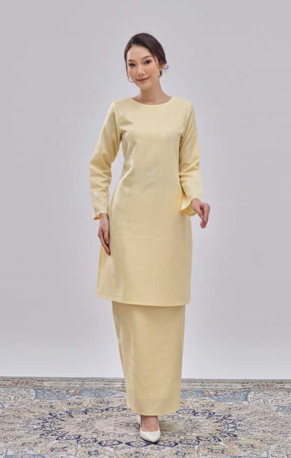 ARDINA KURUNG MODEN | SOFT YELLOW SILVER