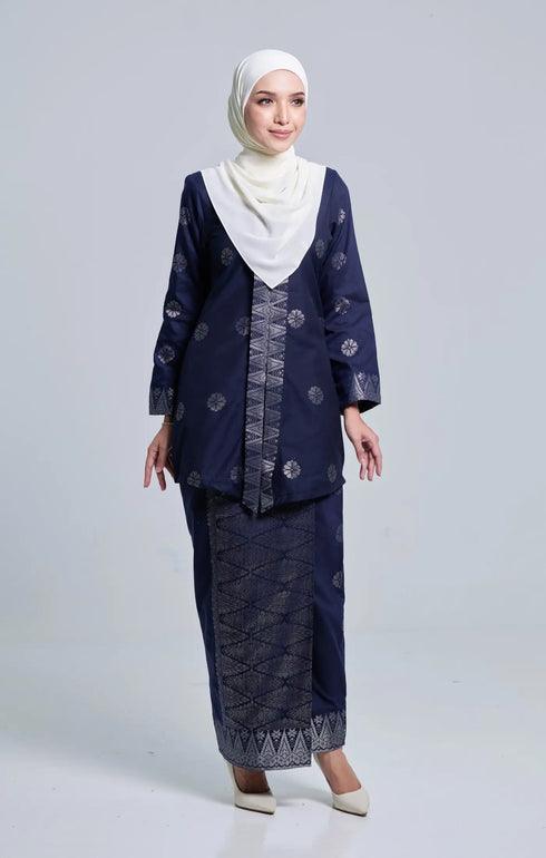 SEROJA KEBAYA | BLUE BLACK SILVER