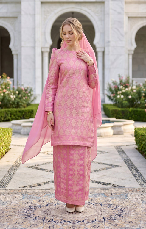 RABAI KURUNG MODEN | SHOCKING PINK GOLD