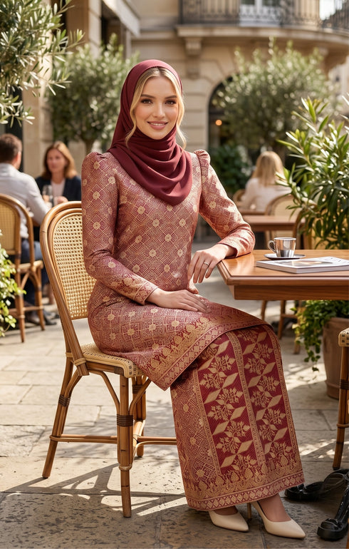 RABAI KURUNG MODEN | MAROON GOLD