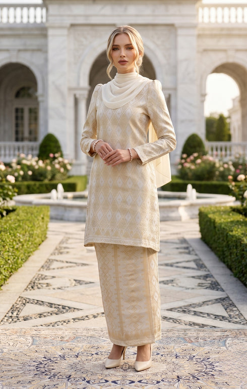 RABAI KURUNG MODEN | CREAM GOLD