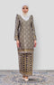 baju kurung brocade black gold