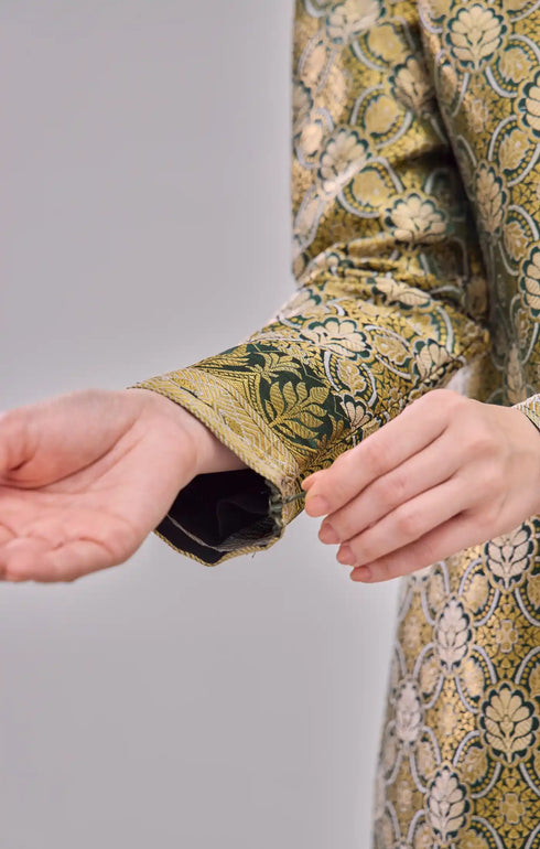 EMERALD GREEN GOLD brocade