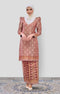 baju kurung brocade maroon gold