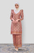 baju kurung brocade maroon gold
