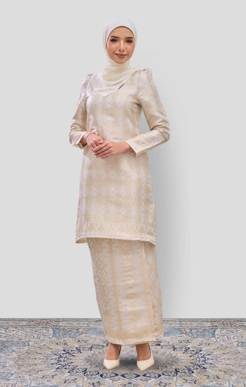 RABAI KURUNG MODEN | OFF WHITE GOLD