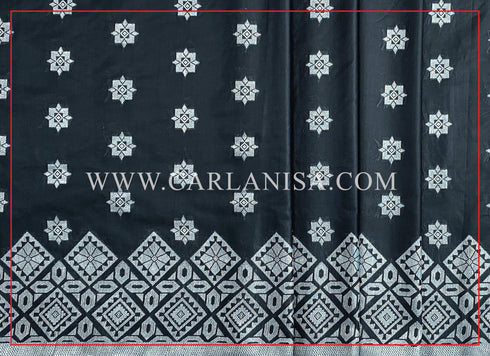 Songket Tenun 3D | Black Silver