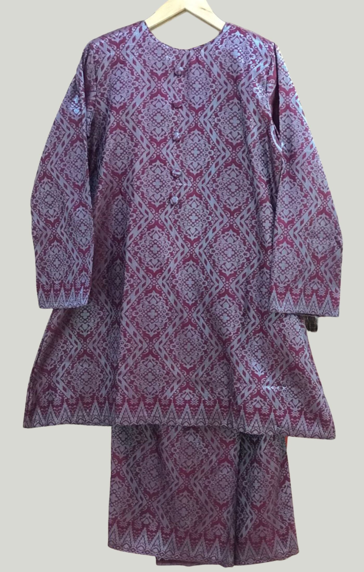 Rabai Kurung Riau Songket | Pink Magenta Blue