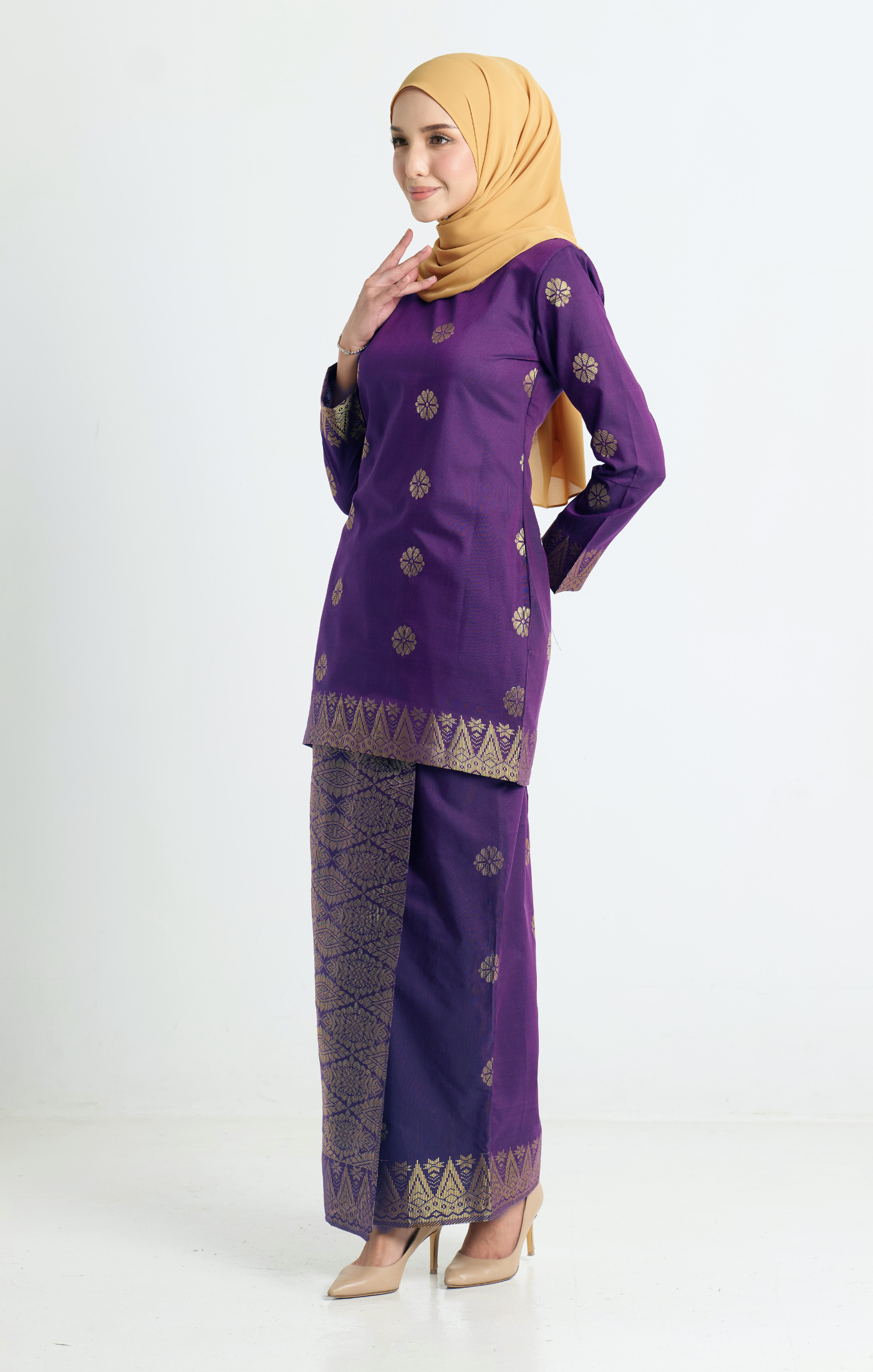 Riza Kurung Moden | Purple Gold
