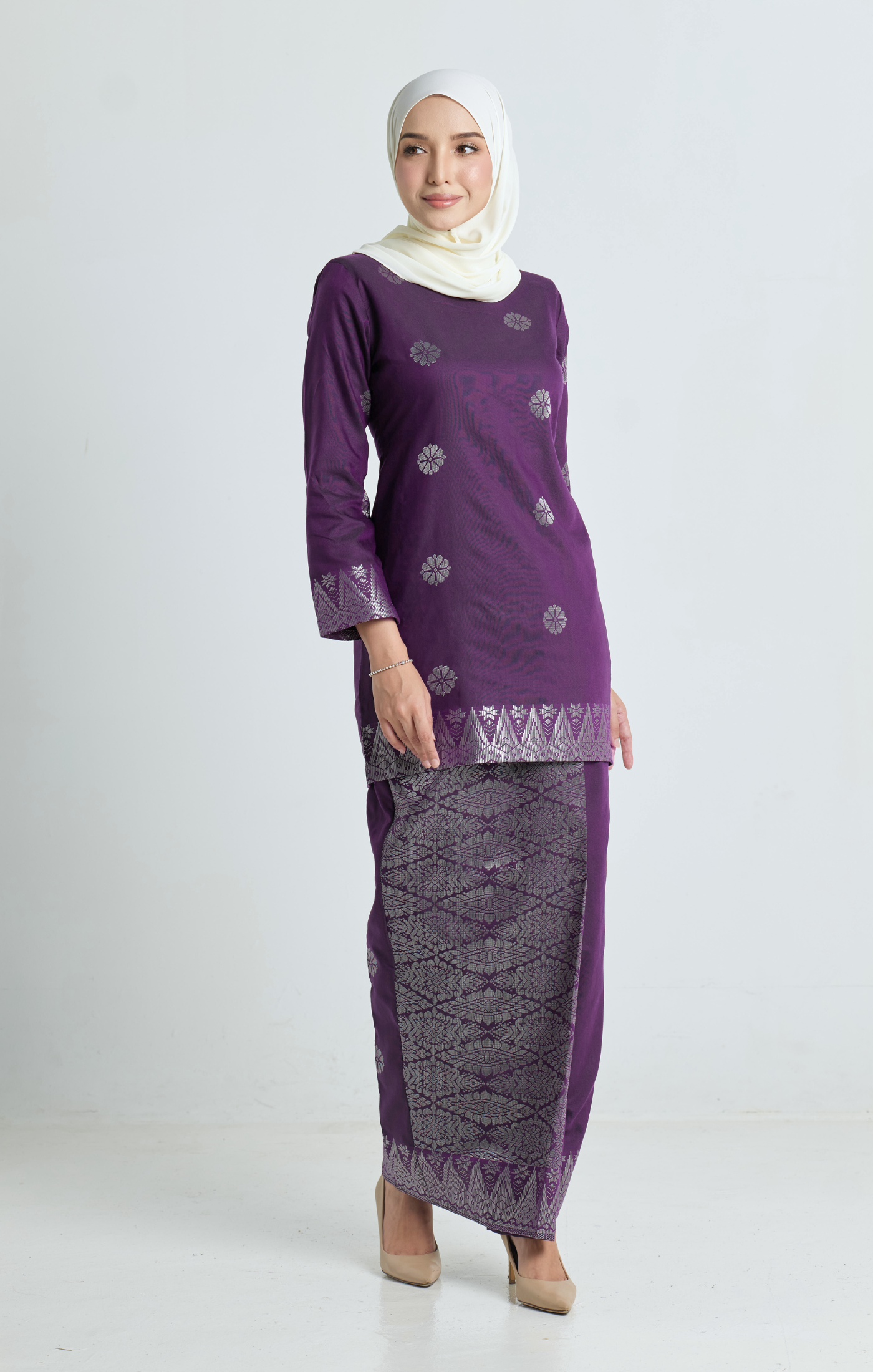 Riza Kurung Moden | Purple Silver