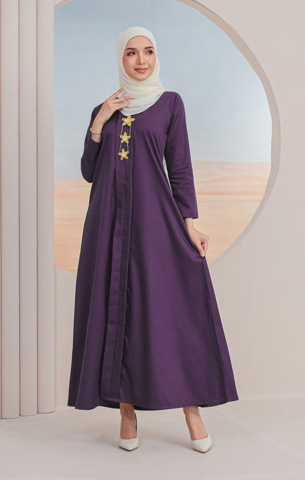 Rubi Jubah Kebarung Klasik | Dark Purple