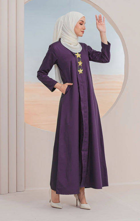 Rubi Jubah Kebarung Klasik | Dark Purple