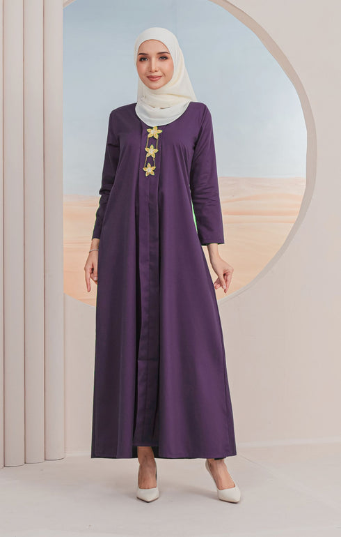 Rubi Jubah Kebarung Klasik | Dark Purple