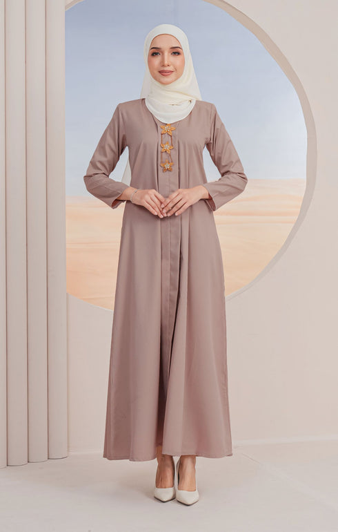 Rubi Jubah Kebarung Klasik | Light Coffee