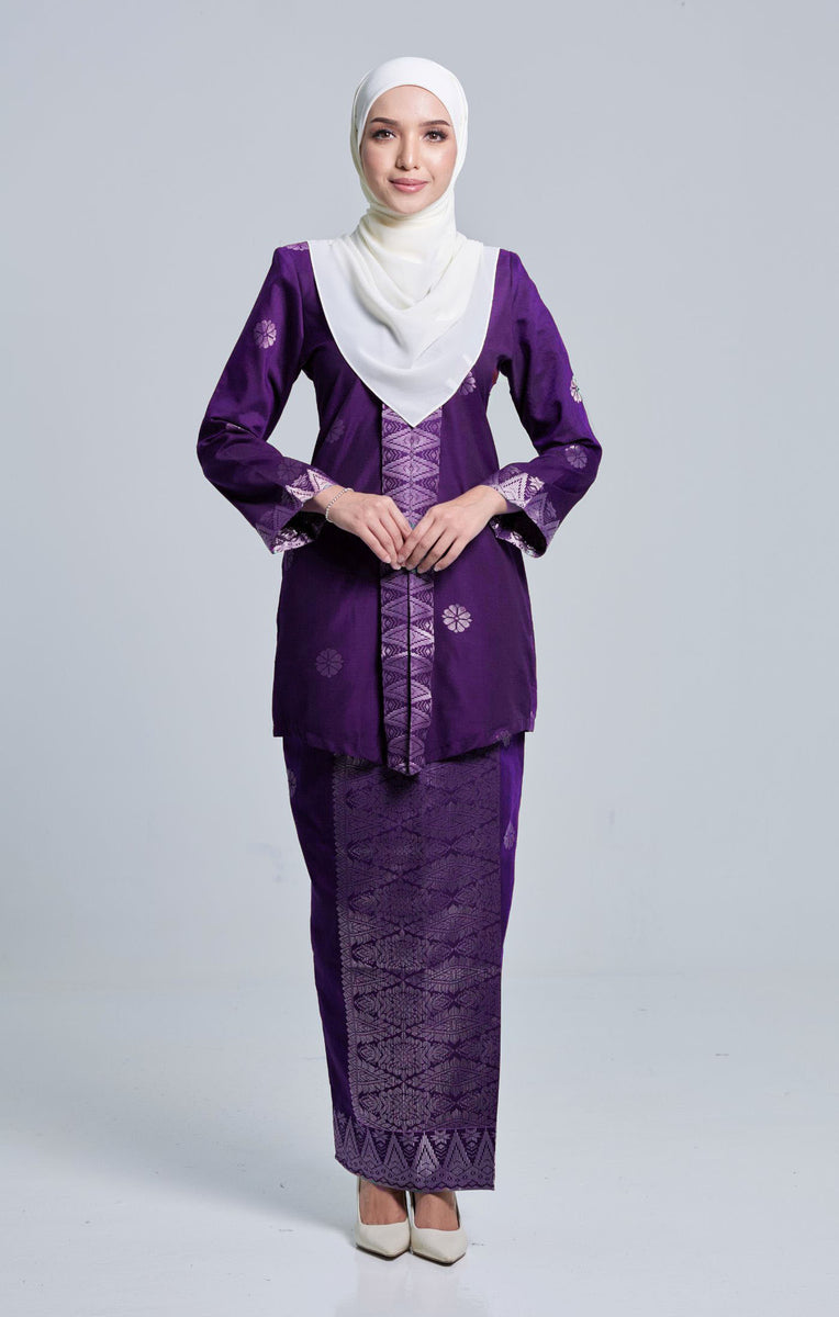 Seroja Kebaya Purple Silver 