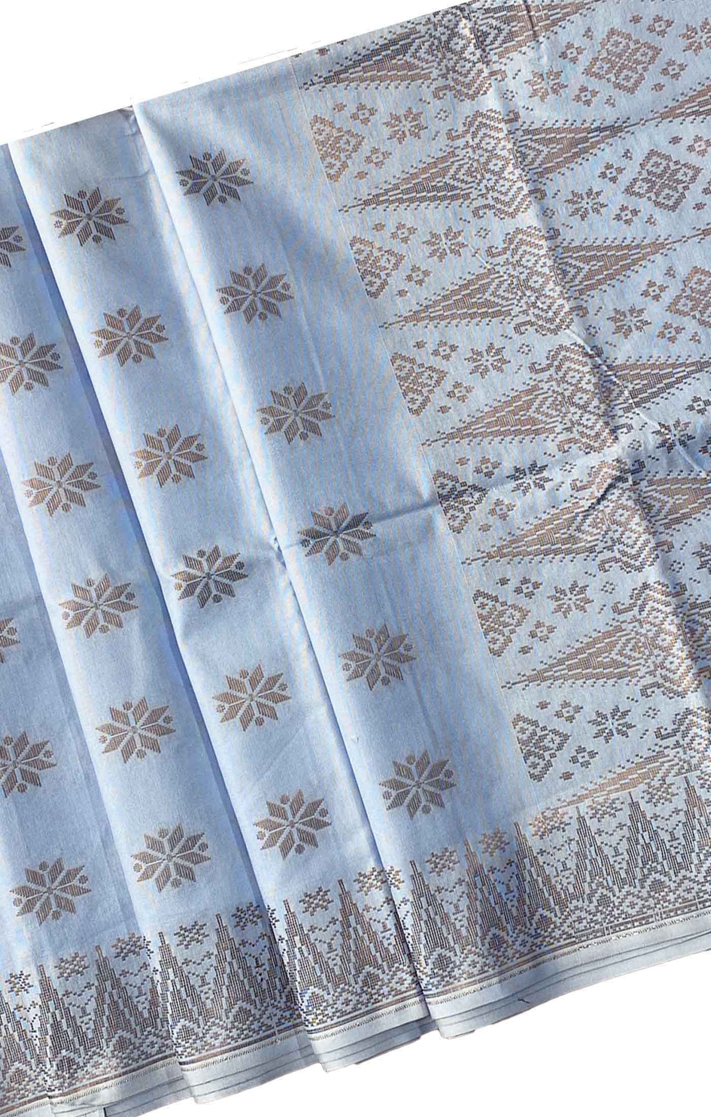 Songket Tenun | Star Flower Baby Blue Brown