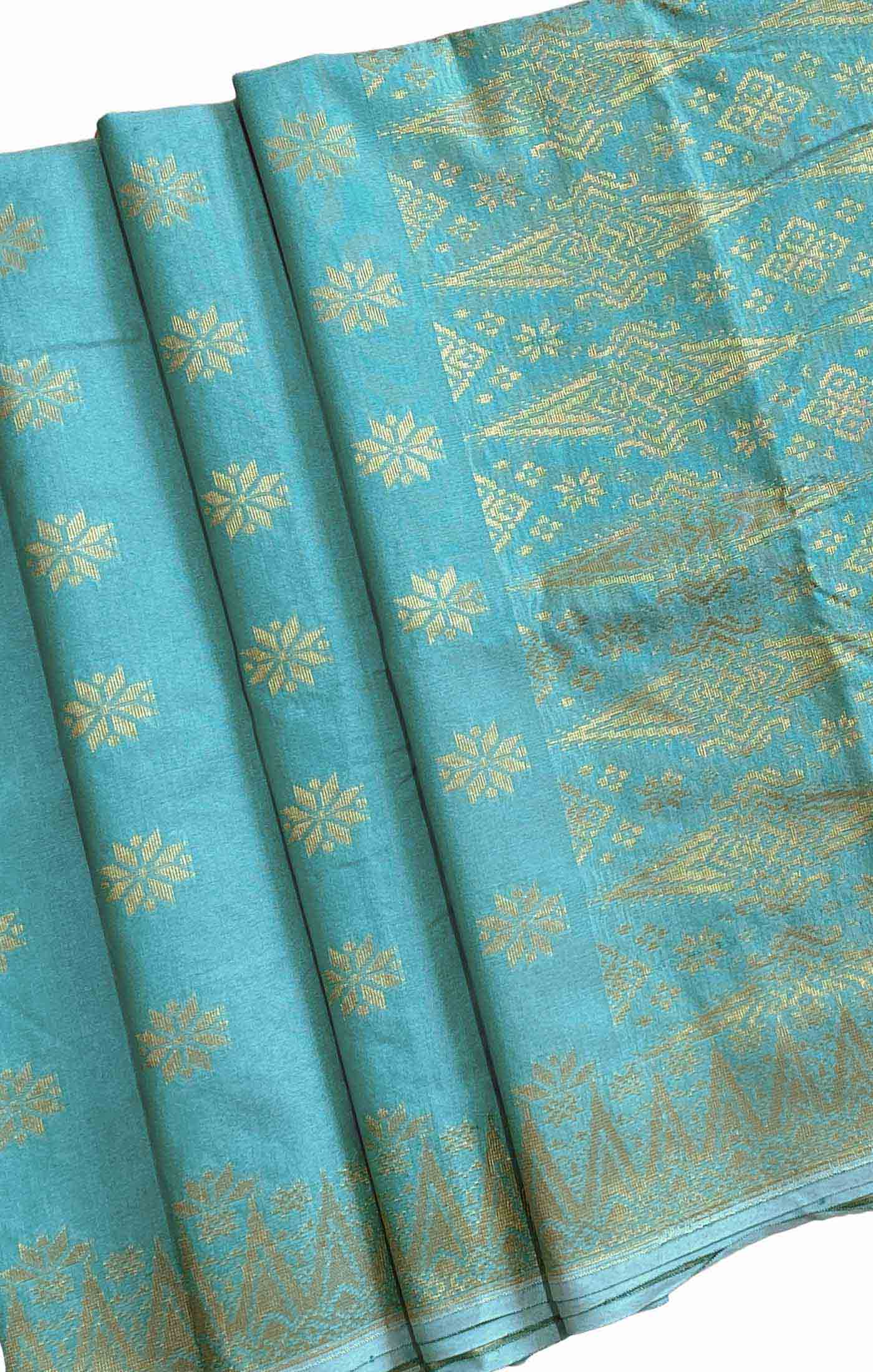 Songket Tenun | Star Flower Mint Green Gold