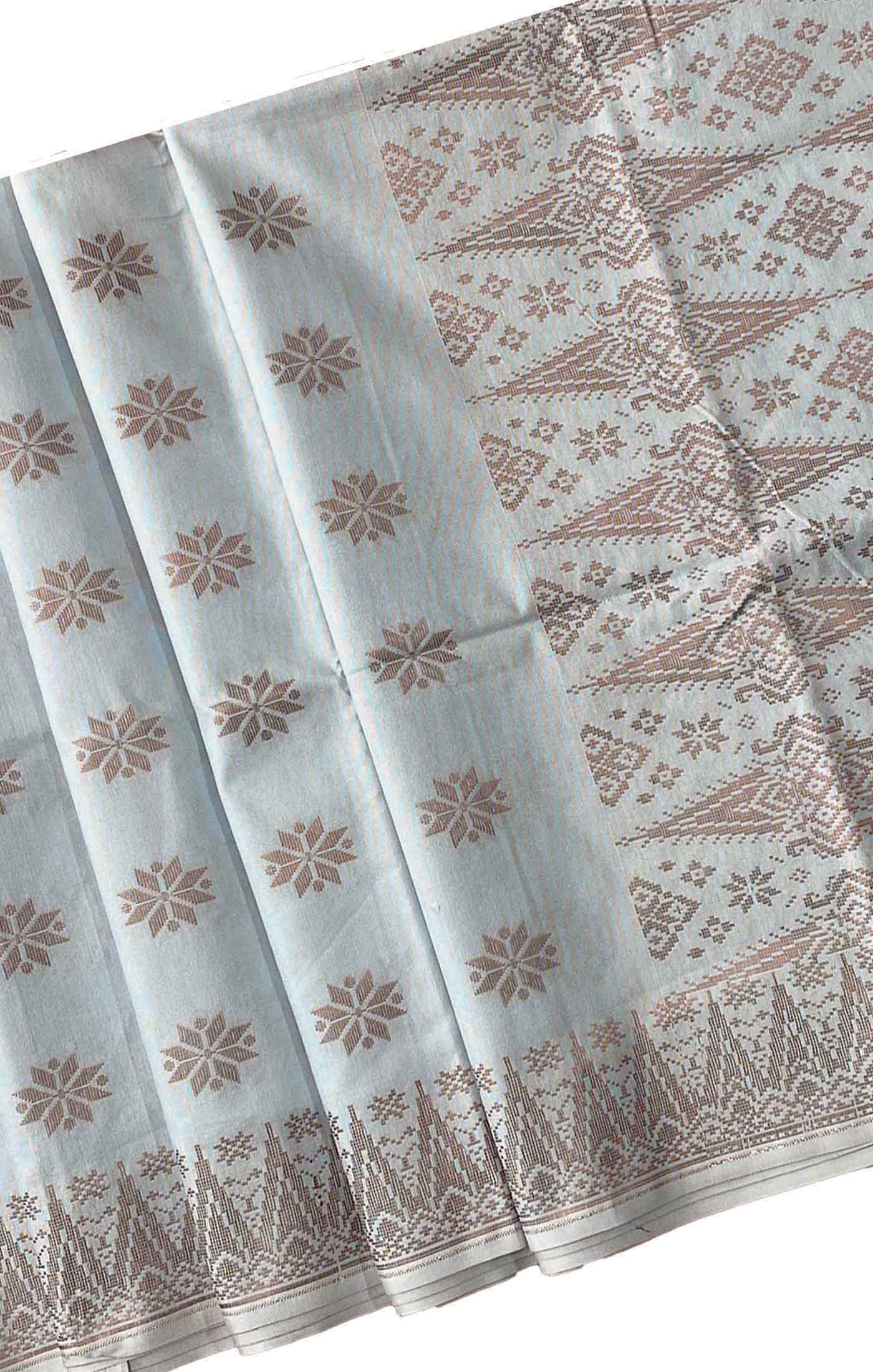 Songket Tenun | Star Flower Smokey Mint Maroon