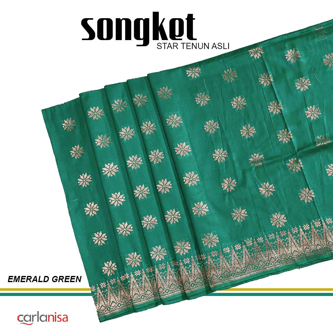 Songket Star Flower | Emeralad Green Gold