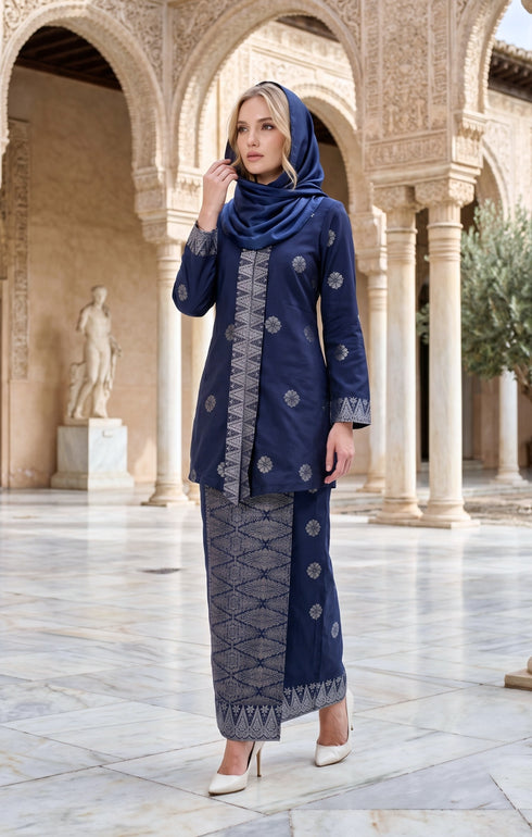 SEROJA KEBAYA | NAVY BLUE SILVER