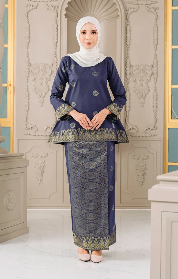 Aryana Kurung Kedah | Blue Black Gold