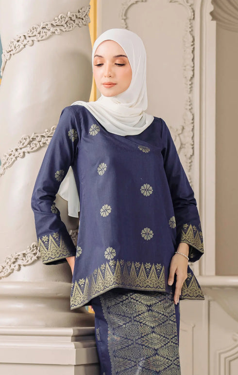 Aryana Kurung Kedah | Blue Black Gold