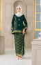Aryana Kurung Kedah | Dark Emerald Green Gold