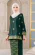 Aryana Kurung Kedah | Dark Emerald Green Gold