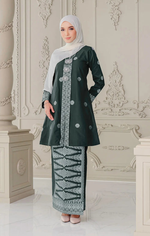 Laylo kebaya | Emerald Green Silver