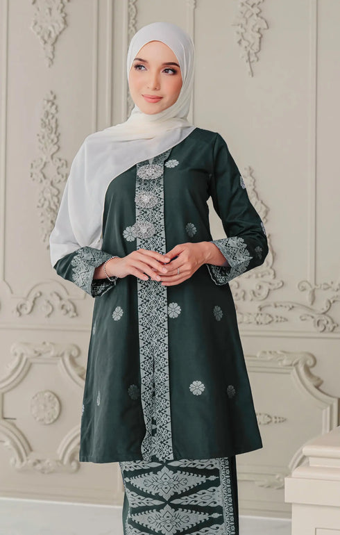 Laylo kebaya | Emerald Green Silver