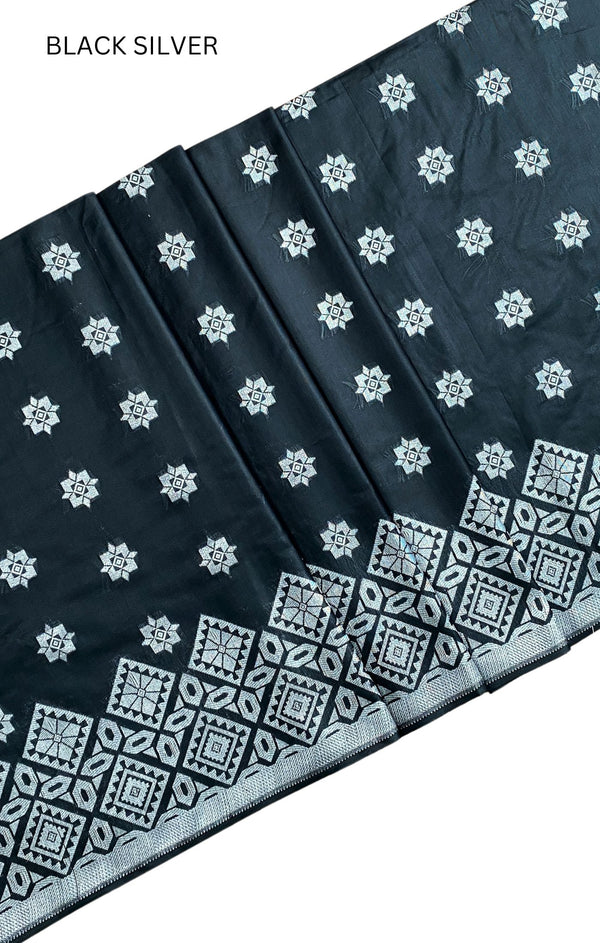 Songket Tenun 3D | Black Silver