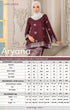Size chart Kurung Kedah showing available sizes XS S M L XL 2XL 3XL