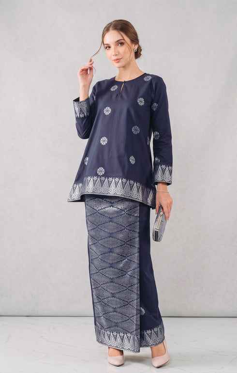 ARYANA KURUNG KEDAH | BLUE BLACK SILVER