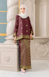 Aryana Kurung Kedah | Dark Maroon Gold